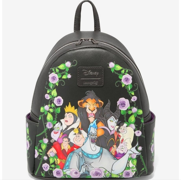 Loungefly Handbags - New Loungefly Disney Villains Floral Mini Backpack 💙